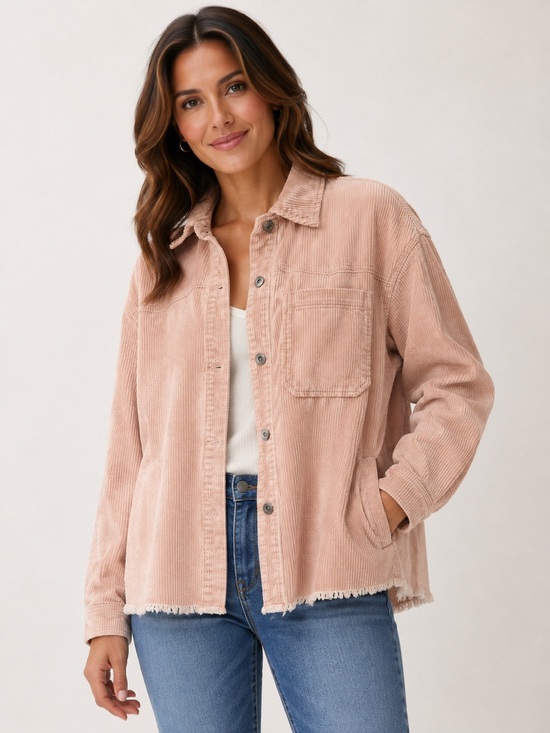 Zara Jackets & Blazers - Zara Blush Corduroy Shacket Jacket